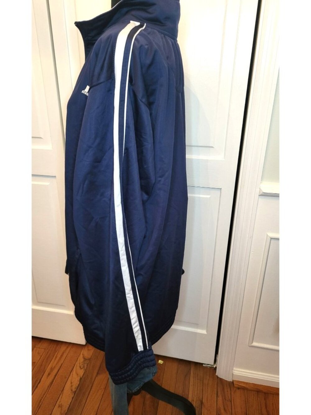 Russell Navy White Zip Up Track Jacket XXL Retro Sporty Streetwear